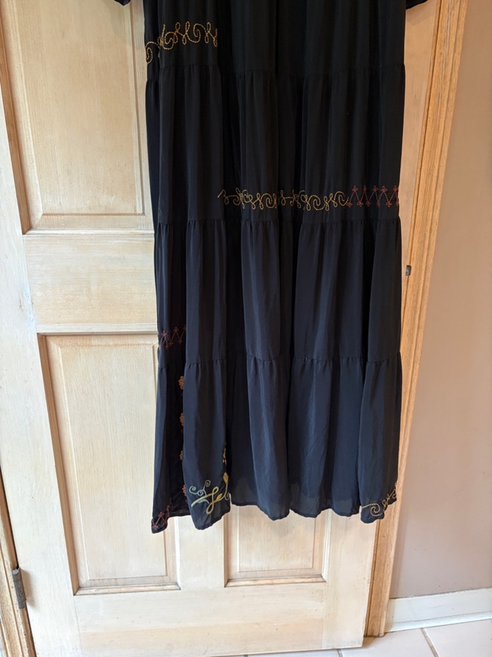 Johnny Was Black Toni Dolman Maxi Dress with Embroidery 1X - Picture 4 of 10